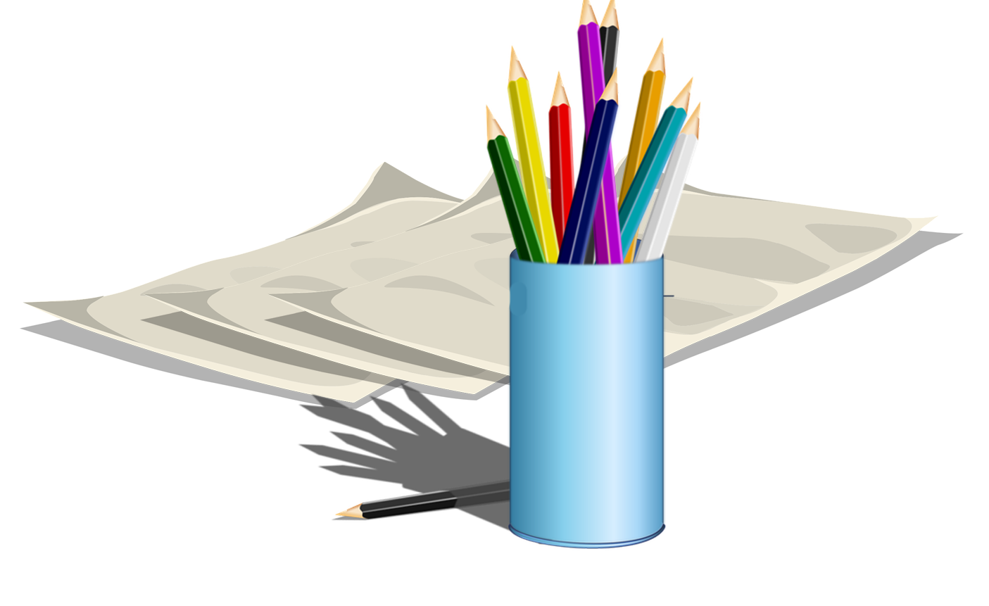 blank-paper-and-colored pencils