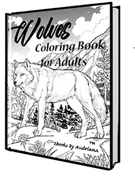 wolves coloring book front cover