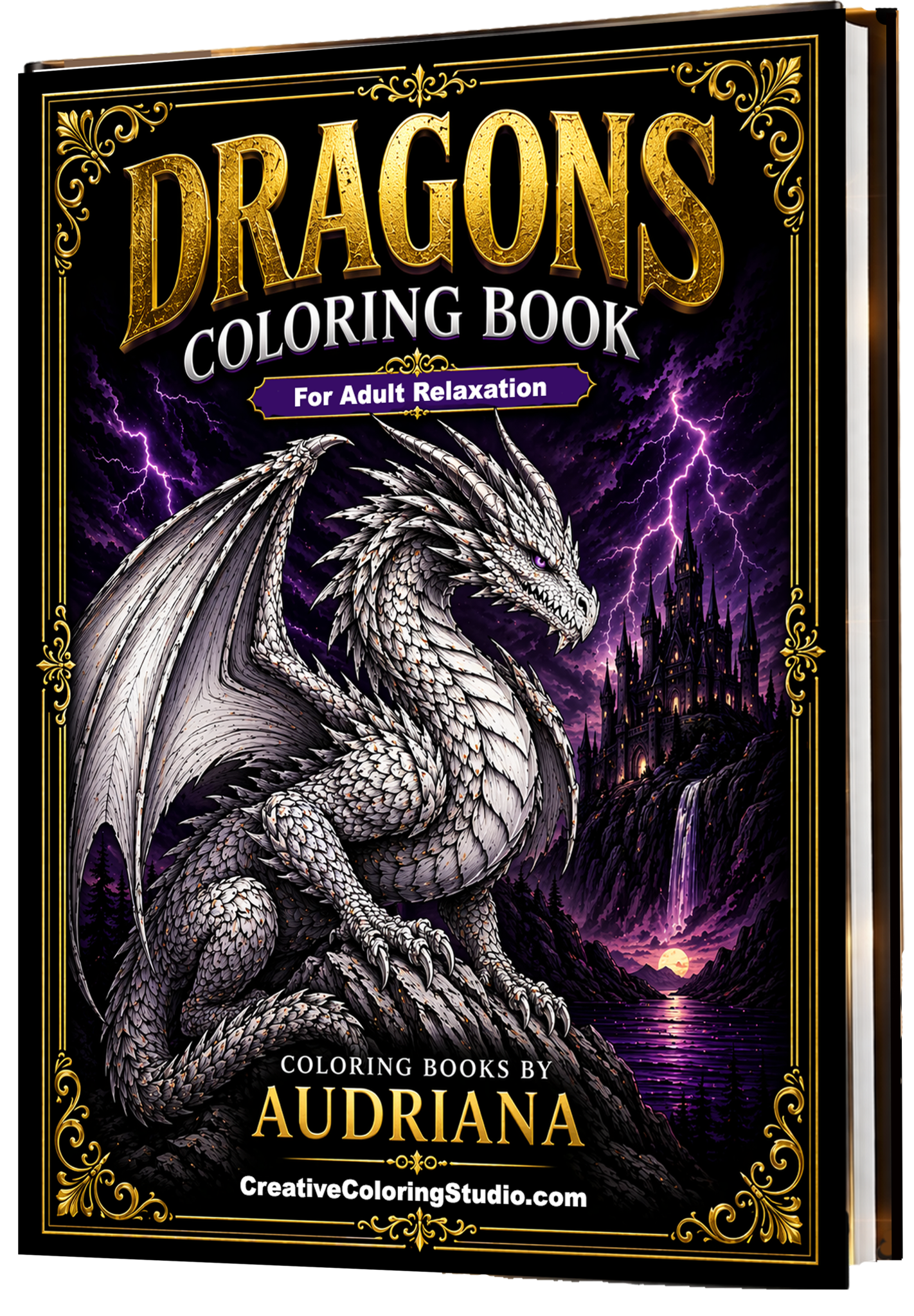 dragons coloring book cover